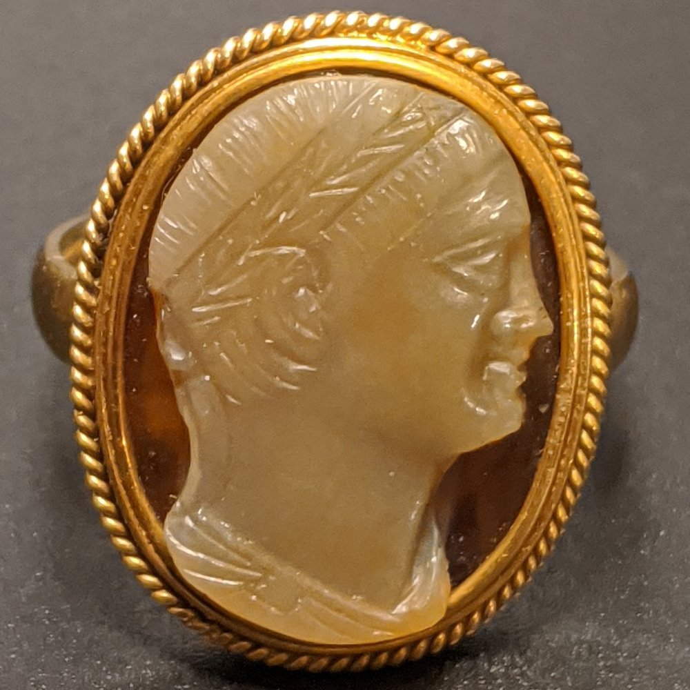 Vintage Cartier Roman Intaglio 18k Gold Ring